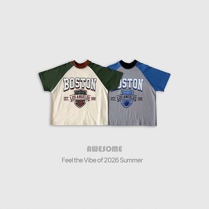 Awesome Bebe - Korean Children Fashion - #minifashionista - Boston Raglan Short Sleeve Tee