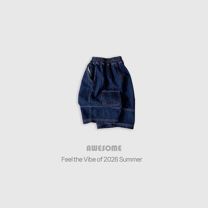Awesome Bebe - Korean Children Fashion - #prettylittlegirls - Denim Line Wide Pants - 5
