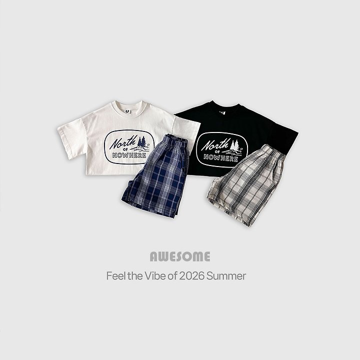Awesome Bebe - Korean Children Fashion - #stylishchildhood - North Check Set - 2