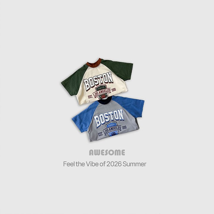 Awesome Bebe - Korean Children Fashion - #todddlerfashion - Boston Raglan Short Sleeve Tee - 3