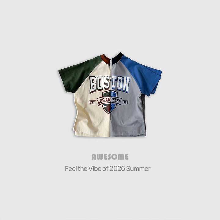 Awesome Bebe - Korean Children Fashion - #todddlerfashion - Boston Raglan Short Sleeve Tee - 4