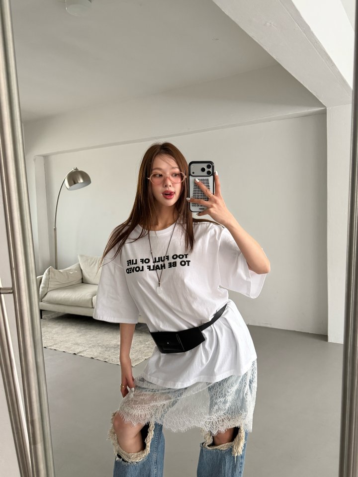 Baguette - Korean Women Fashion - #momslook - Lace Layered Tee - 11
