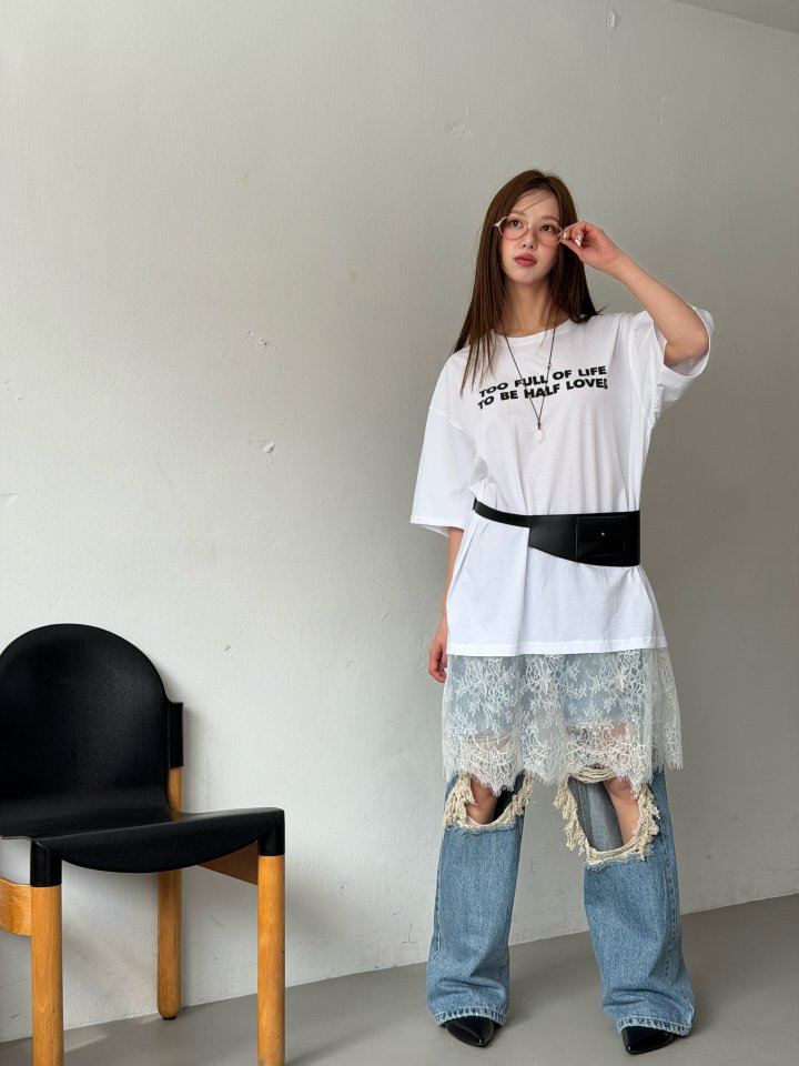 Baguette - Korean Women Fashion - #momslook - Lace Layered Tee - 3