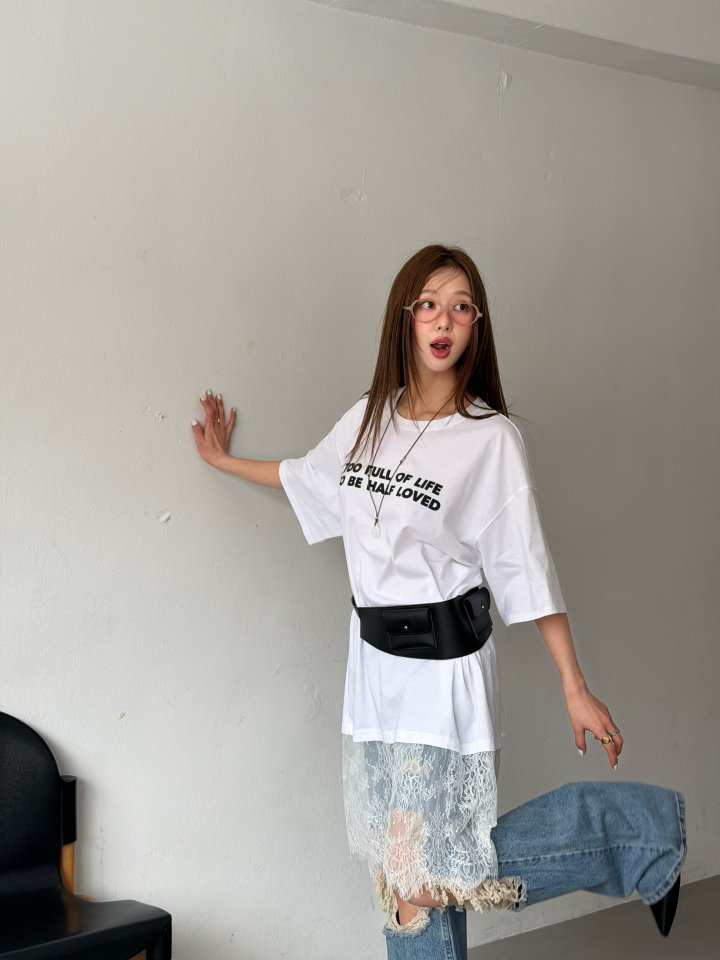 Baguette - Korean Women Fashion - #momslook - Lace Layered Tee - 5