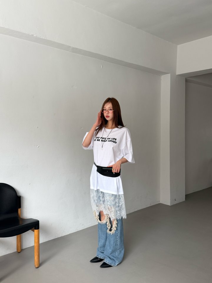 Baguette - Korean Women Fashion - #momslook - Lace Layered Tee - 9