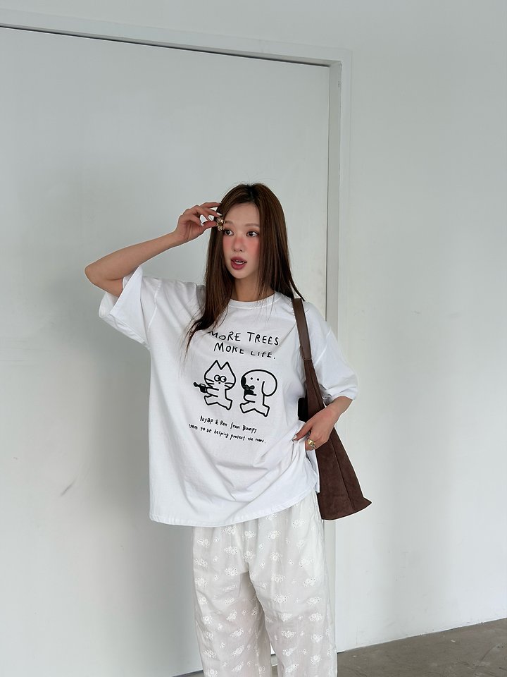 Baguette - Korean Women Fashion - #momslook - Cats Tee - 10