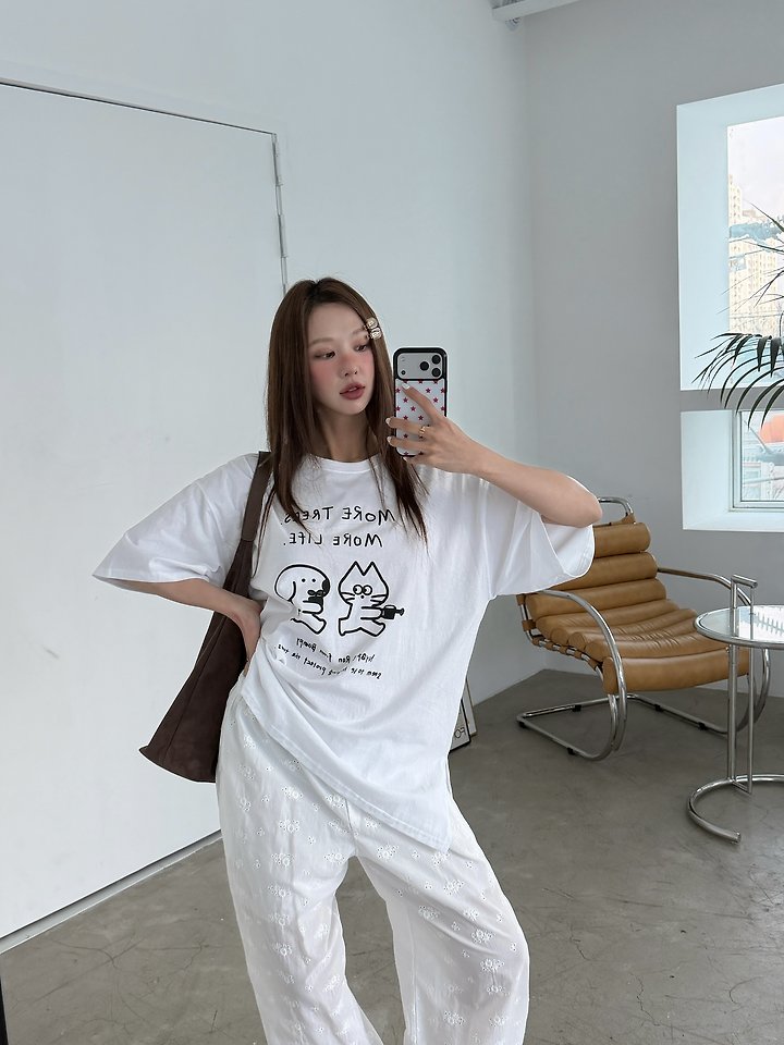 Baguette - Korean Women Fashion - #momslook - Cats Tee - 12