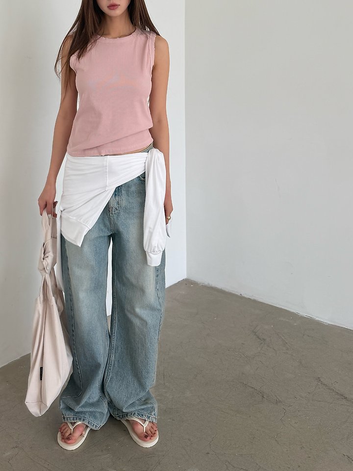 Baguette - Korean Women Fashion - #momslook - Vintage Ribbed Sleeveless Top - 7