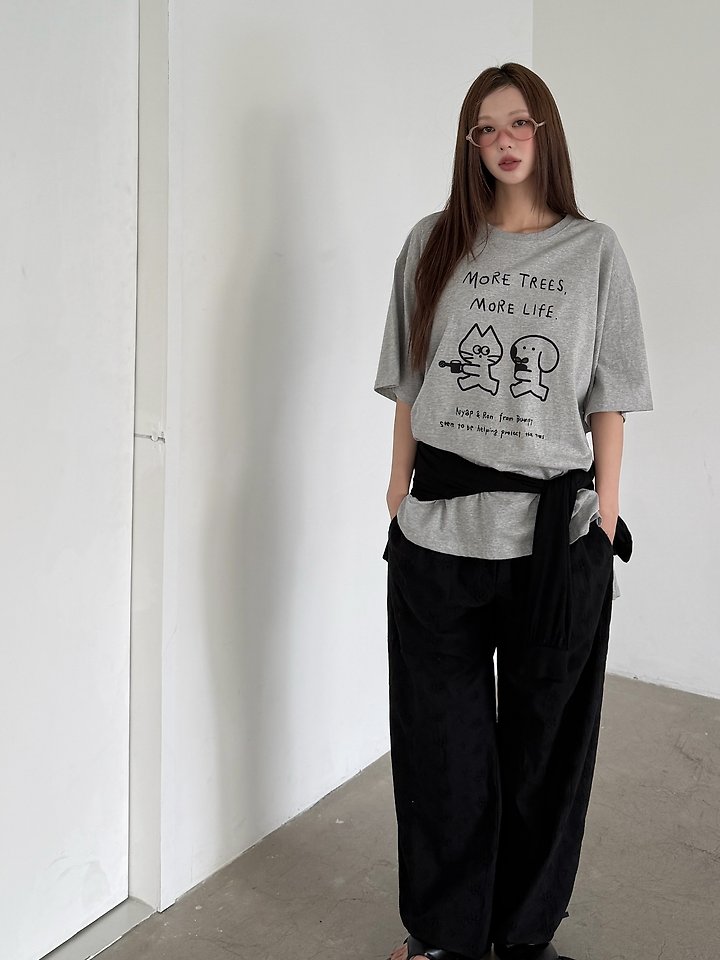 Baguette - Korean Women Fashion - #pursuepretty - Cats Tee - 2