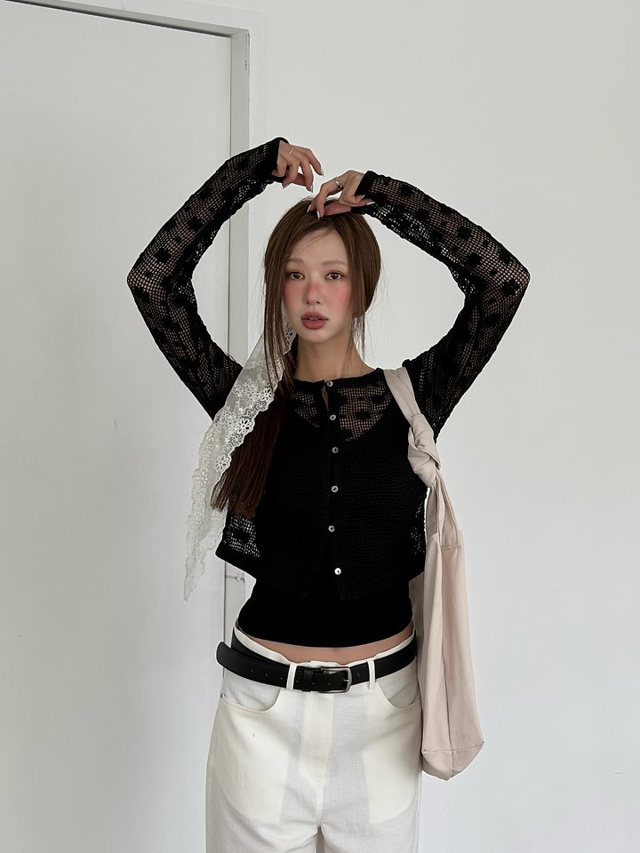 Baguette - Korean Women Fashion - #restrostyle - Floral Cardigan - 6
