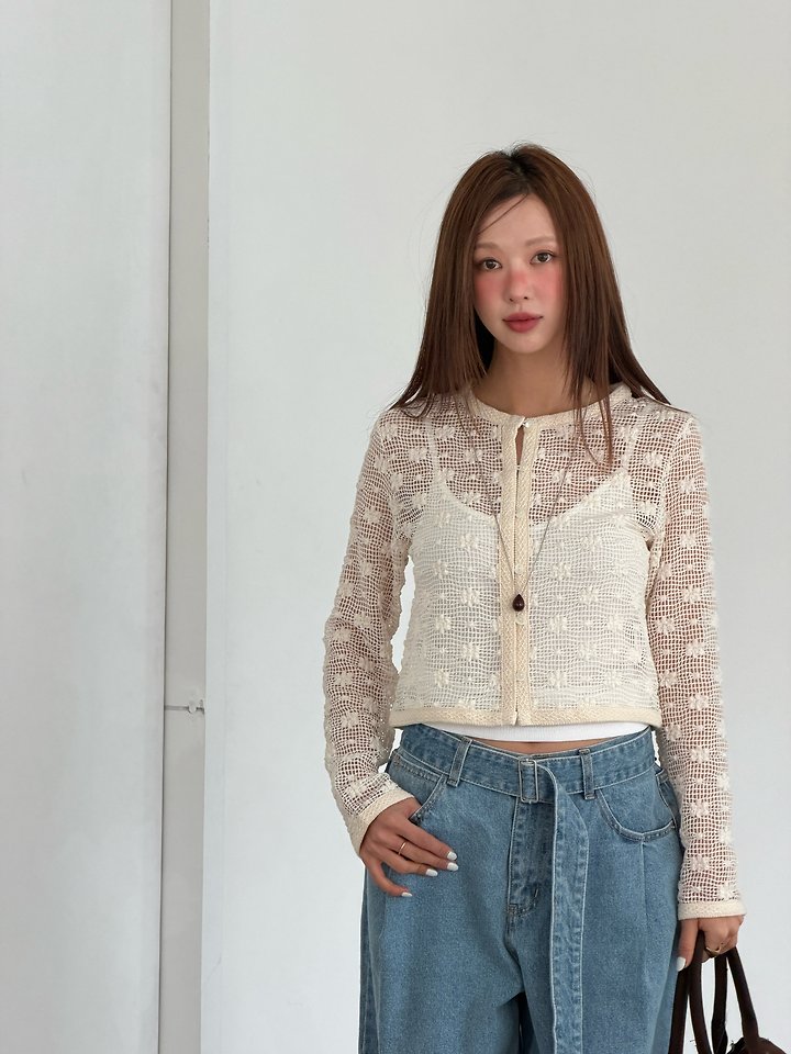 Baguette - Korean Women Fashion - #romanticstyle - Floral Cardigan - 7