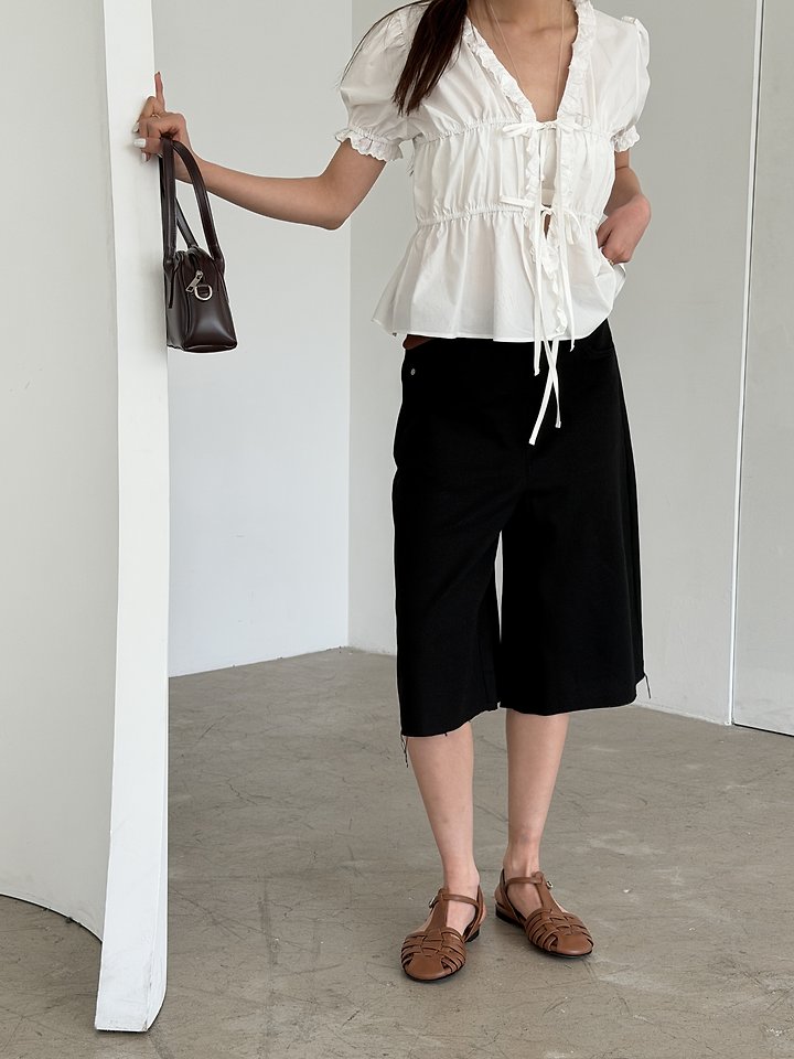 Baguette - Korean Women Fashion - #romanticstyle - 7-Length Linen Pants - 5
