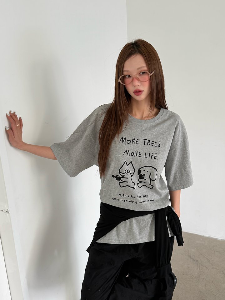 Baguette - Korean Women Fashion - #shopsmall - Cats Tee - 5