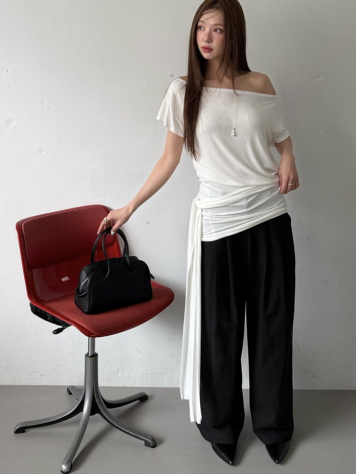 Baguette - Korean Women Fashion - #womensfashion - Sleeve Shoulder Tee - 10