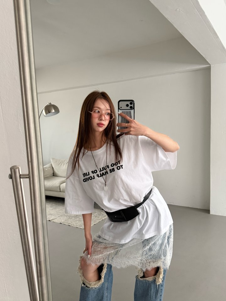 Baguette - Korean Women Fashion - #womensfashion - Lace Layered Tee - 12