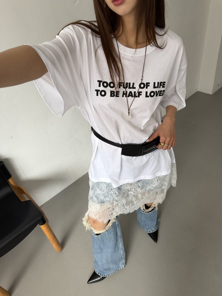 Baguette - Korean Women Fashion - #momslook - Lace Layered Tee - 4