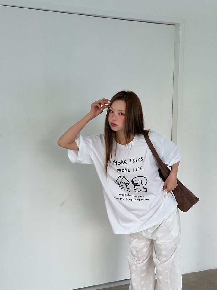Baguette - Korean Women Fashion - #womensfashion - Cats Tee - 9