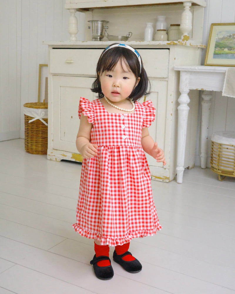 Bailey - Korean Children Fashion - #fashionkids - Picnic Check One-piece - 7