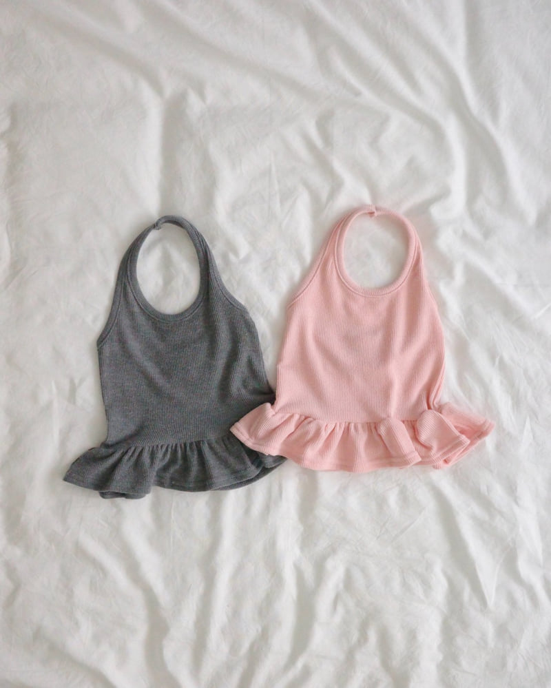 Bailey - Korean Children Fashion - #kidsstore - Frilly Halter Neck Tee - 11