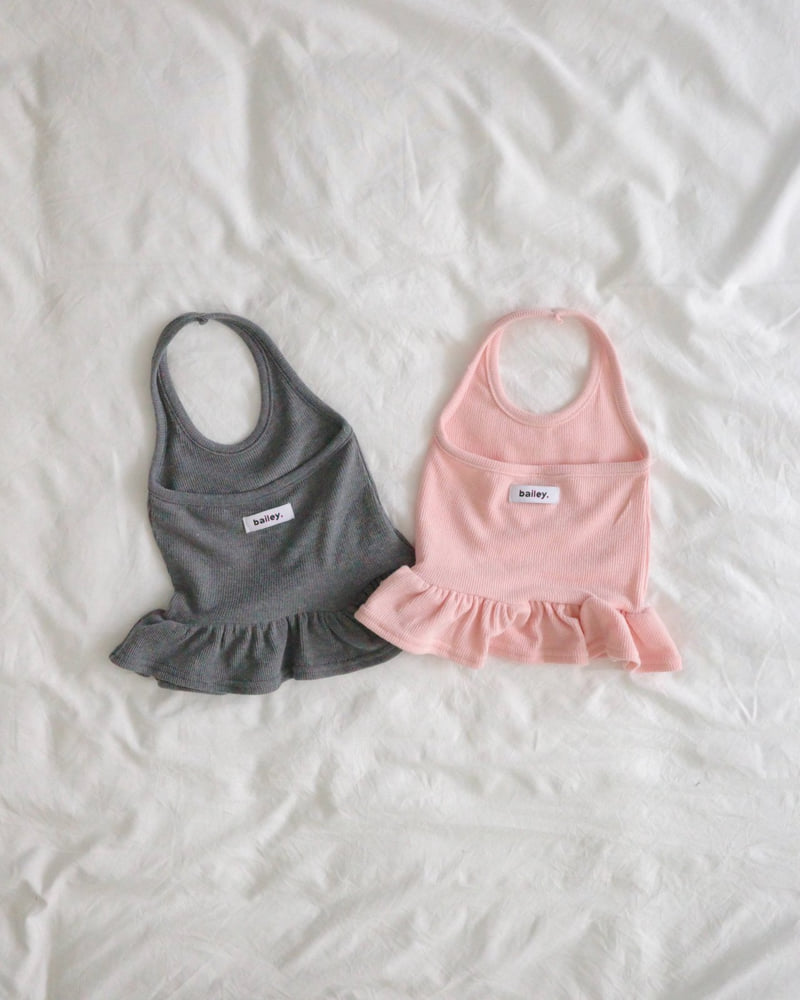 Bailey - Korean Children Fashion - #kidzfashiontrend - Frilly Halter Neck Tee - 12