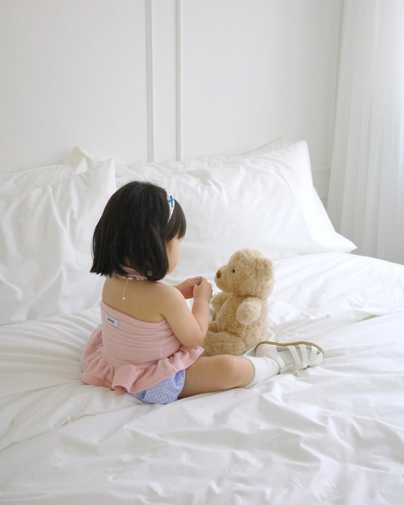 Bailey - Korean Children Fashion - #toddlerclothing - Frilly Halter Neck Tee - 3