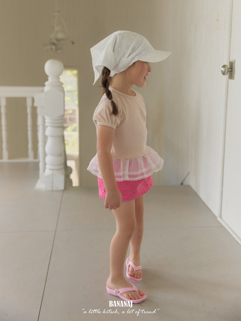 Banana J - Korean Children Fashion - #designkidswear - Peach Sheer Tee - 8