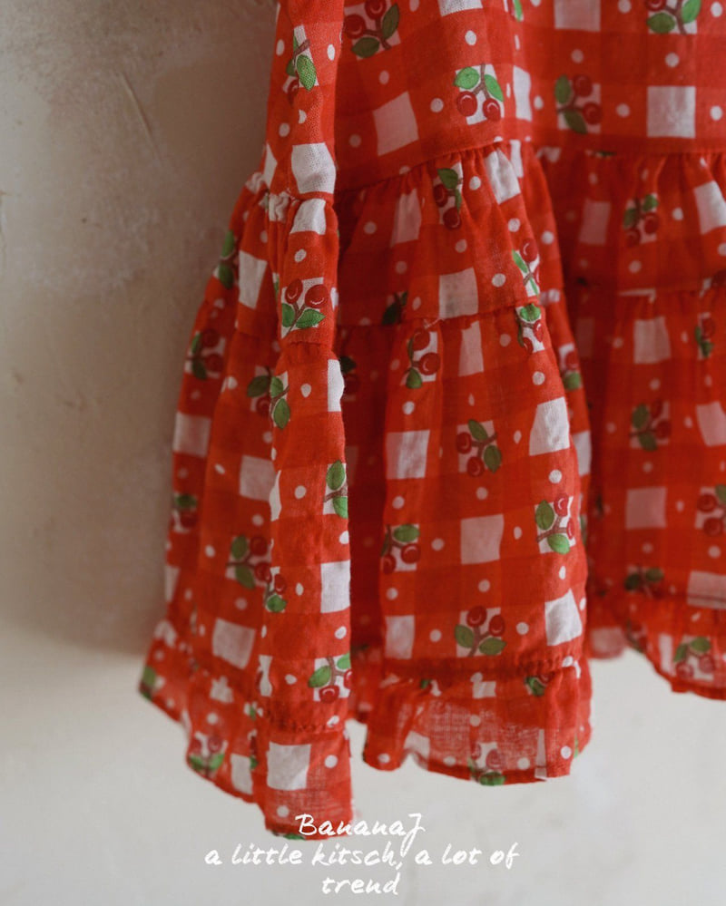 Banana J - Korean Children Fashion - #prettylittlegirls - Cherry One-piece - 6