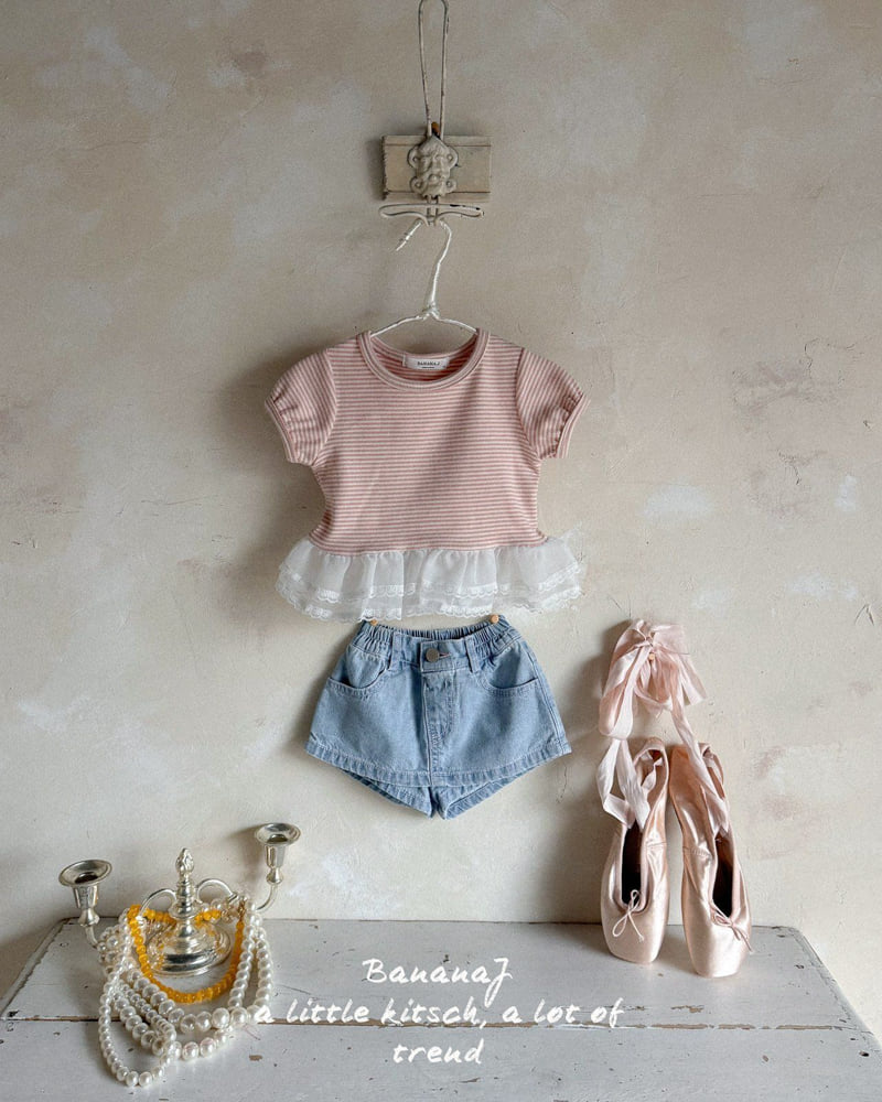 Banana J - Korean Children Fashion - #todddlerfashion - Peach Sheer Tee - 4