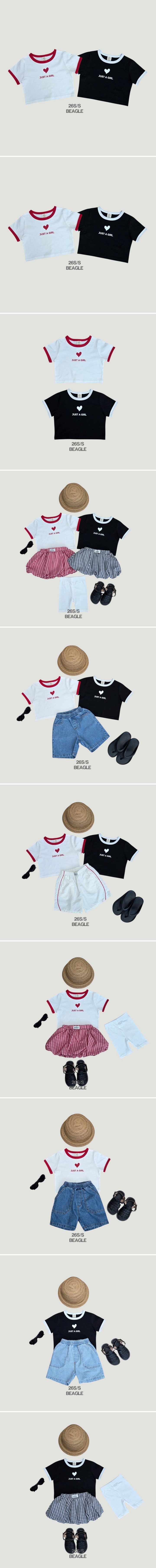 Beagle - Korean Children Fashion - #littlefashionista - Heart Ribbed Tee