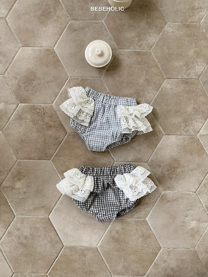 Bebe Holic - Korean Baby Fashion - #babyboutique - Sage Check Bloomer