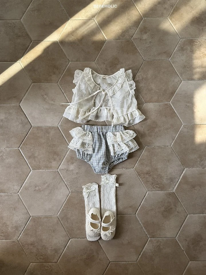Bebe Holic - Korean Baby Fashion - #babyboutique - Sage Check Bloomer - 2