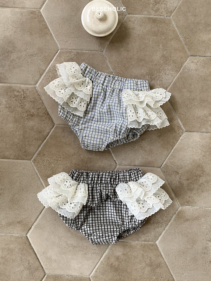 Bebe Holic - Korean Baby Fashion - #babyboutiqueclothing - Sage Check Bloomer - 3