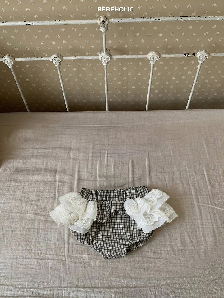 Bebe Holic - Korean Baby Fashion - #babyboutiqueclothing - Sage Check Bloomer - 4