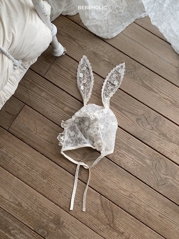 Bebe Holic - Korean Baby Fashion - #babyfever - Rabbit Lace Bonnet - 2