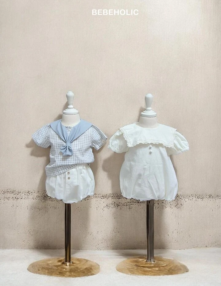 Bebe Holic - Korean Baby Fashion - #babyfever - Sailor Marine Blouse - 3