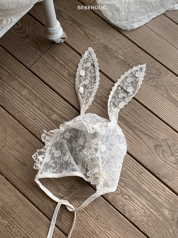 Bebe Holic - Korean Baby Fashion - #babygirlfashion - Rabbit Lace Bonnet - 3