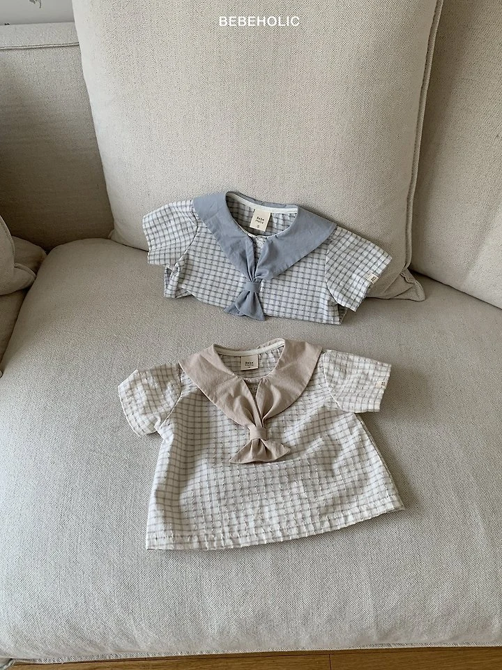 Bebe Holic - Korean Baby Fashion - #babyfever - Sailor Marine Blouse - 4