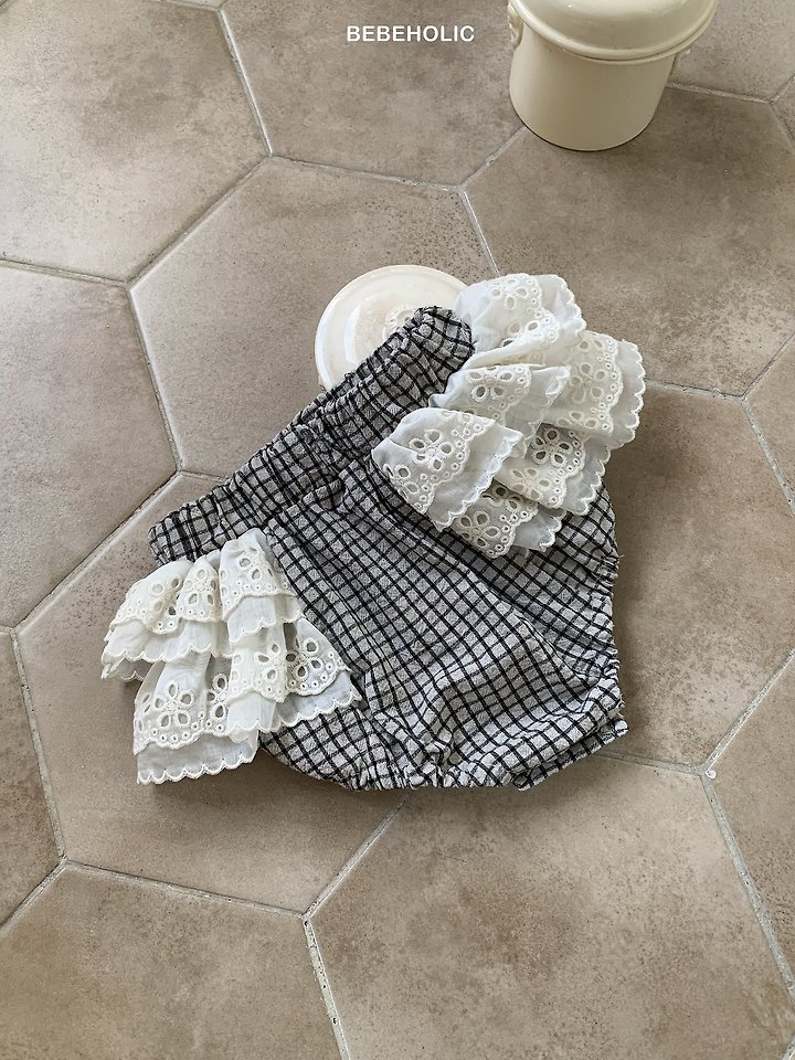 Bebe Holic - Korean Baby Fashion - #babygirlfashion - Sage Check Bloomer - 7