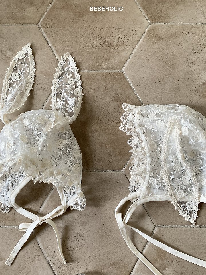 Bebe Holic - Korean Baby Fashion - #babyoninstagram - Rabbit Lace Bonnet - 5