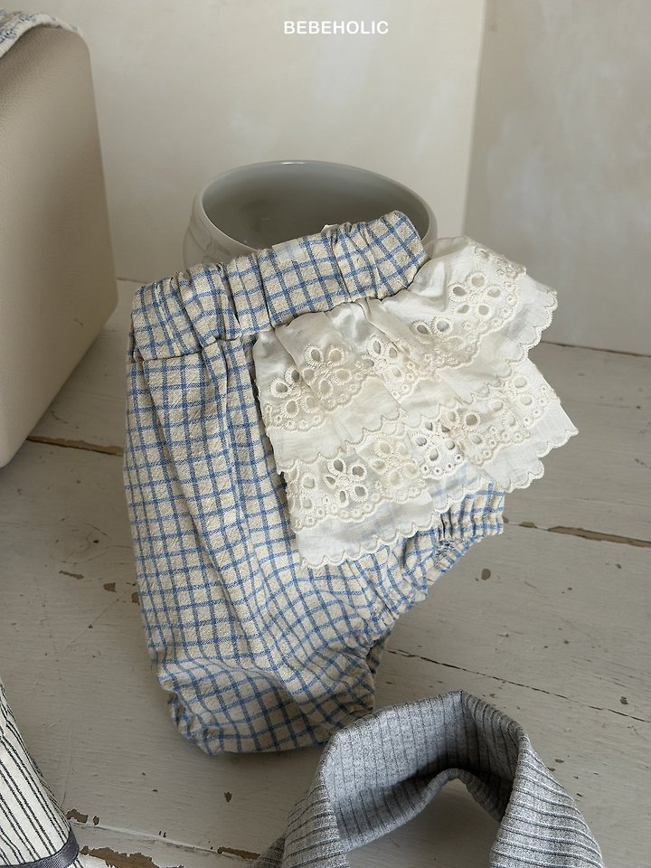 Bebe Holic - Korean Baby Fashion - #babyoninstagram - Sage Check Bloomer - 9