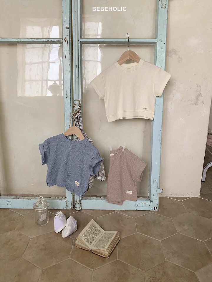 Bebe Holic - Korean Baby Fashion - #babyootd - Rough Waffle Tee - 3