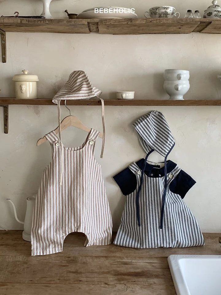 Bebe Holic - Korean Baby Fashion - #babyootd - Marine Stripe Suit Set - 2