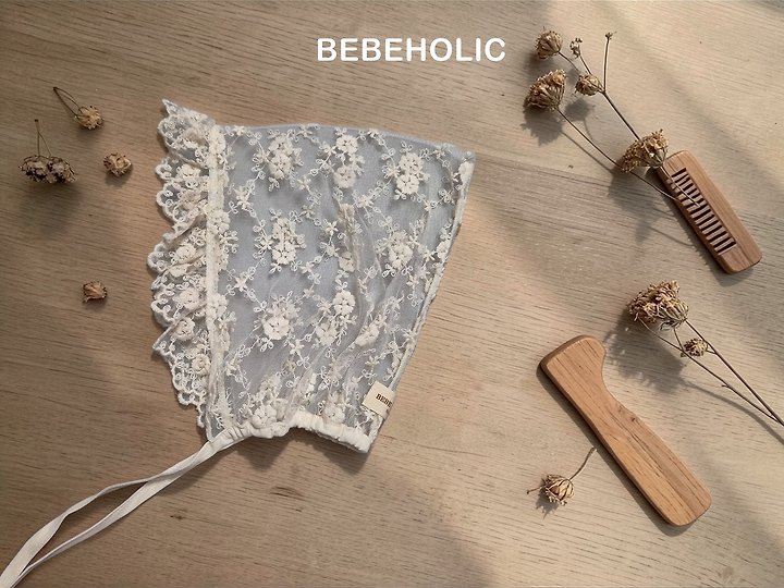 Bebe Holic - Korean Baby Fashion - #babyoutfit - Holic Lace Bonnet - 5