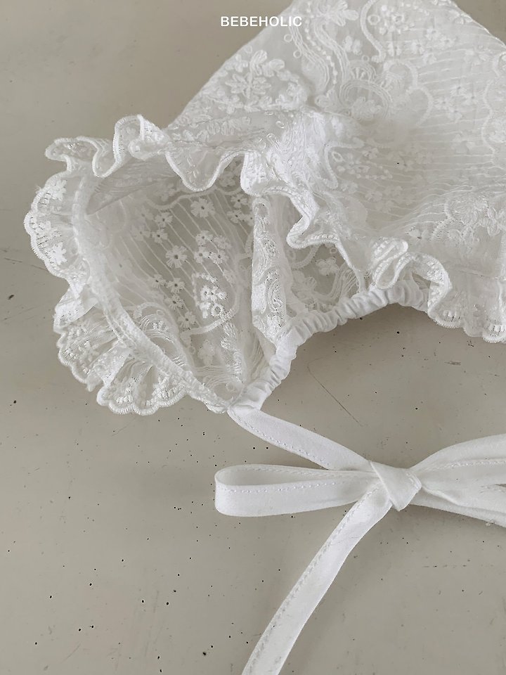Bebe Holic - Korean Baby Fashion - #babyoutfit - Mimi Lace Bonnet - 5
