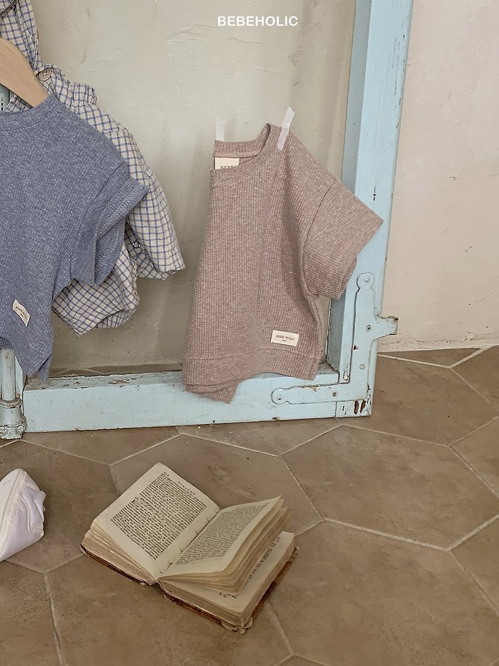 Bebe Holic - Korean Baby Fashion - #babyootd - Rough Waffle Tee - 4