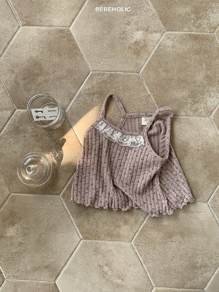 Bebe Holic - Korean Baby Fashion - #babyoutfit - Lily Frill Sleeveless Tee - 12