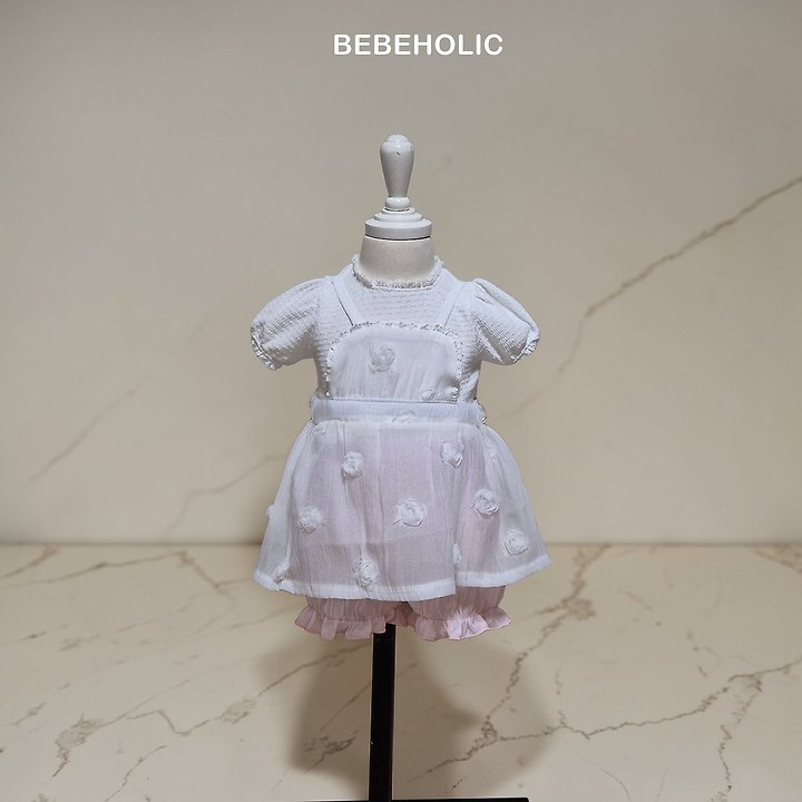 Bebe Holic - Korean Baby Fashion - #babyoutfit - Rose Apron Skirt - 3