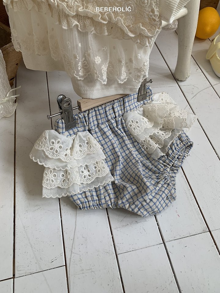 Bebe Holic - Korean Baby Fashion - #babyoutfit - Sage Check Bloomer - 11