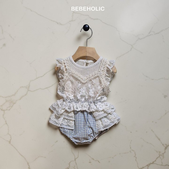 Bebe Holic - Korean Baby Fashion - #babyoutfit - Sage Check Bloomer - 12