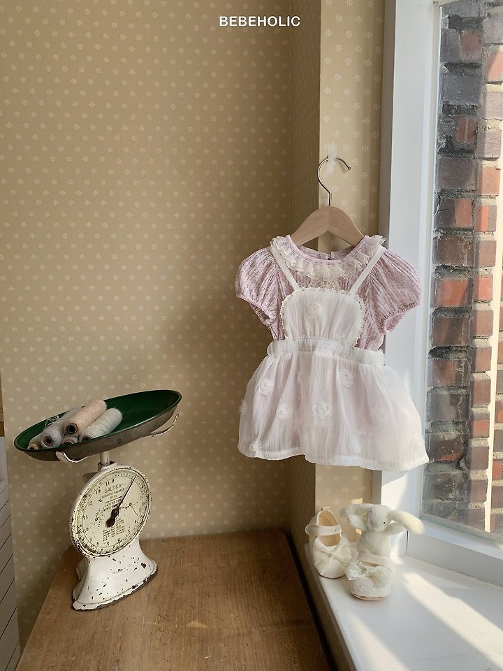 Bebe Holic - Korean Baby Fashion - #babyoutfit - Rose Apron Skirt - 4